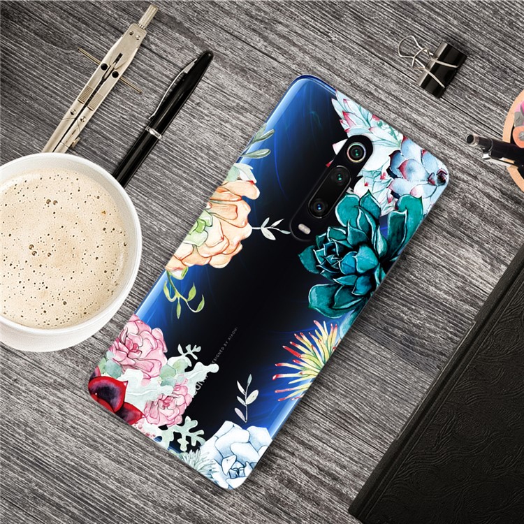 Impressão de Padrão Estojo TPU Para Xiaomi Redmi K20 / Mi 9t / Redmi K20 Pro / Mi 9T Pro - Flores Vivas-2