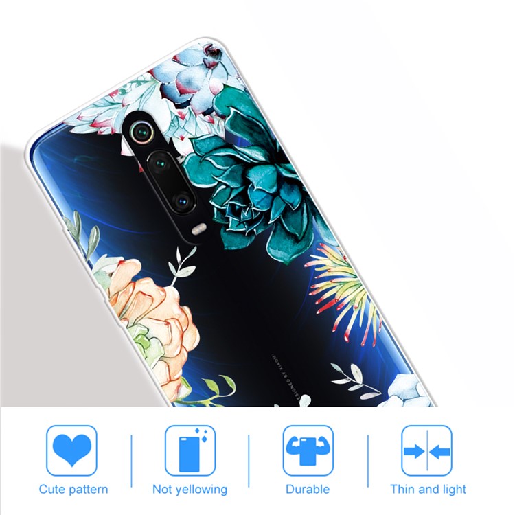 Impressão de Padrão Estojo TPU Para Xiaomi Redmi K20 / Mi 9t / Redmi K20 Pro / Mi 9T Pro - Flores Vivas-5