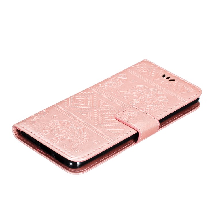 Imprinted Elephant Pattern Leather Wallet Stand Case for Xiaomi Redmi K20 / Mi 9T / K20 Pro / Mi 9T Pro -  Rose Gold-5