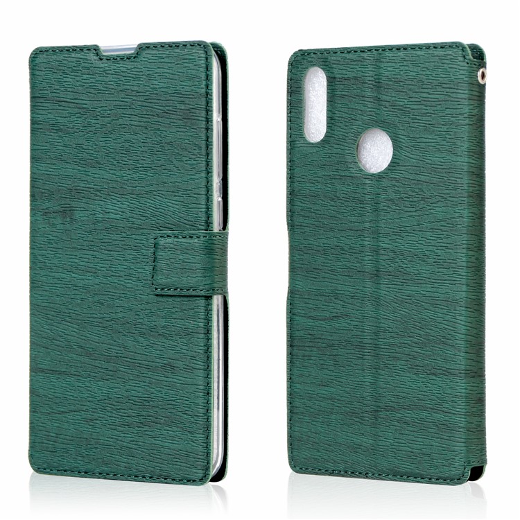 Wood Texture Leather Wallet Stand Case Cover for Xiaomi Redmi Note 7 / Note 7 Pro (India) / Note 7S - Green-1