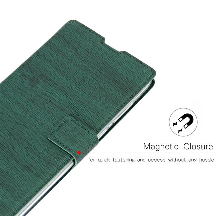 Wood Texture Leather Wallet Stand Case Cover for Xiaomi Redmi Note 7 / Note 7 Pro (India) / Note 7S - Green-8