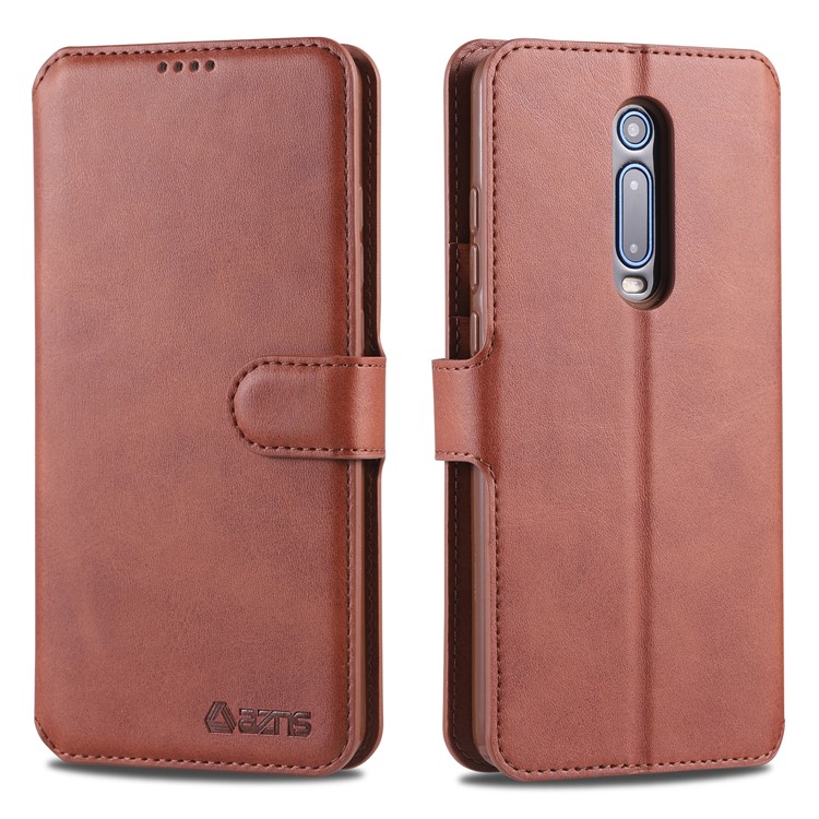 AZNS Leather Wallet Case for Xiaomi Redmi K20 / Mi 9T / Redmi K20 Pro / Mi 9T Pro - Brown-1