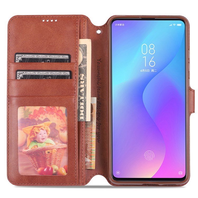 AZNS Leather Wallet Case for Xiaomi Redmi K20 / Mi 9T / Redmi K20 Pro / Mi 9T Pro - Brown-8