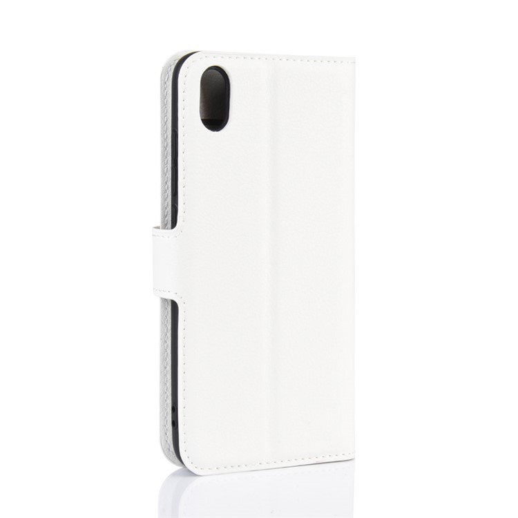 Litchi Texture Wallet PU Leather Stand Phone Casing for Xiaomi Redmi 7A - White-6