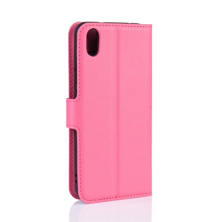 Litchi Texture Wallet PU Leather Stand Phone Casing for Xiaomi Redmi 7A - Rose-6