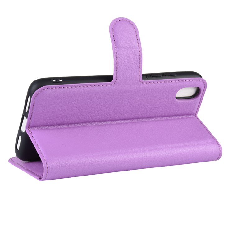 Litchi Texture Wallet PU Leather Stand Phone Casing for Xiaomi Redmi 7A - Purple-5