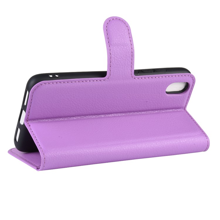 Litchi Textur Brieftasche PU Leder Stand Telefongehäuse Für Xiaomi Redmi 7a - Violett-5