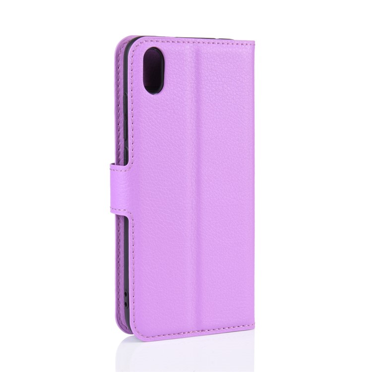 Litchi Texture Wallet PU Leather Stand Phone Casing for Xiaomi Redmi 7A - Purple-6