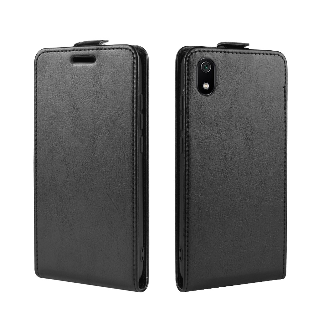 Crazy Horse Texture Vertical Flip Leather Card Holder Protective Phone Shell for Xiaomi Redmi 7A - Black-2