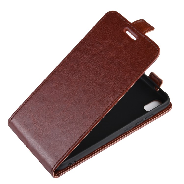 Crazy Horse Texture Vertical Flip Leather Card Holder Protective Phone Shell for Xiaomi Redmi 7A - Brown-3