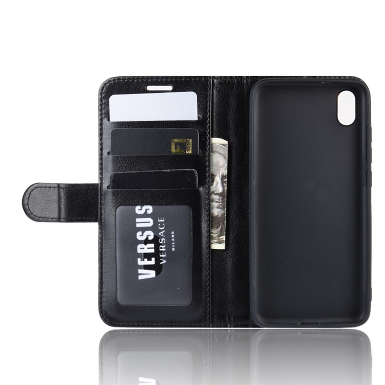 Pazzo Cavallino In Pelle PU Custodia Portafoglio Con Flip Protettivo Per Xiaomi Redmi 7A - Nero-4
