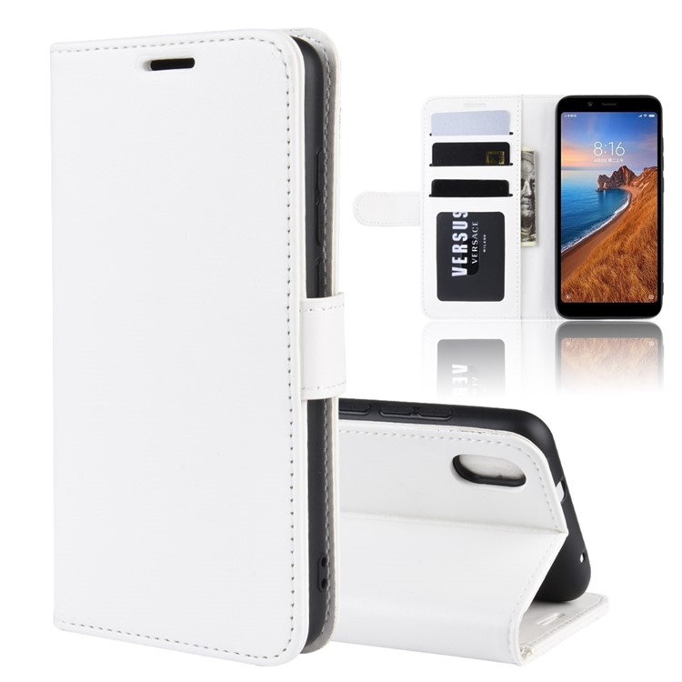 Crazy Horse PU Leather Stand Wallet Flip Protective Phone Casing for Xiaomi Redmi 7A - White-1