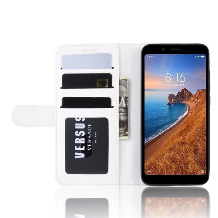Crazy Horse PU Leather Stand Wallet Flip Protective Phone Casing for Xiaomi Redmi 7A - White-5