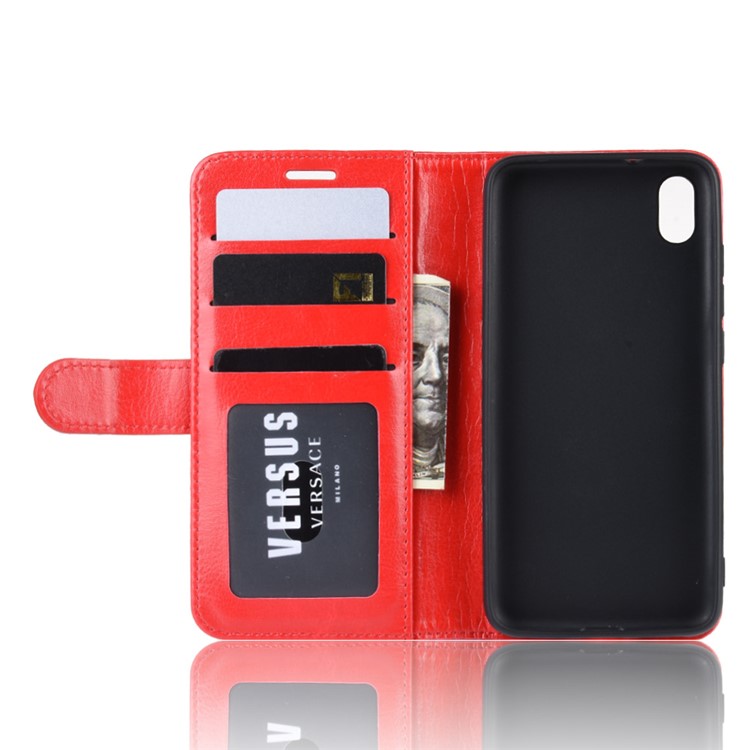 Crazy Horse PU Leather Stand Wallet Flip Protective Phone Casing for Xiaomi Redmi 7A - Red-4