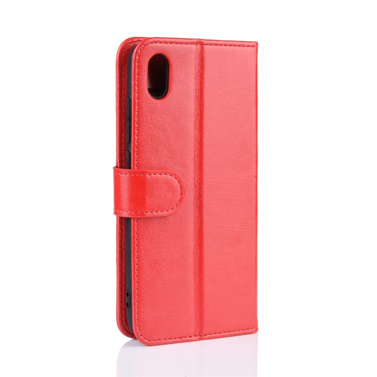 Crazy Horse PU Leather Stand Wallet Flip Protective Phone Casing for Xiaomi Redmi 7A - Red-7