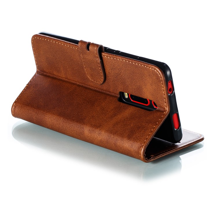 Imprinted Cat Style Leather Wallet Phone Cover for Xiaomi Redmi K20 / Mi 9T / Redmi K20 Pro / Mi 9T Pro - Dark Brown-5