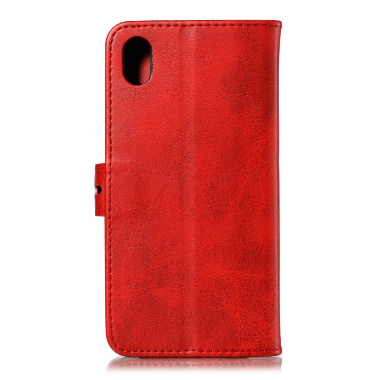 Custodia Per Portafoglio in Pelle di Gatto Impresso Per Xiaomi Redmi 7A - Rosso