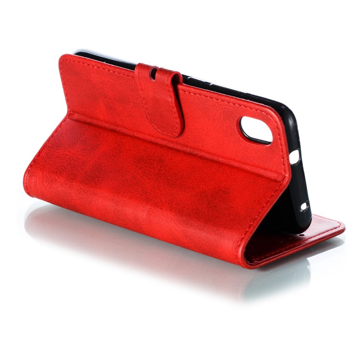 Estojo De Carteira De Couro Padrão Impresso Gato Stand Para Xiaomi Redmi 7a - Vermelho-5