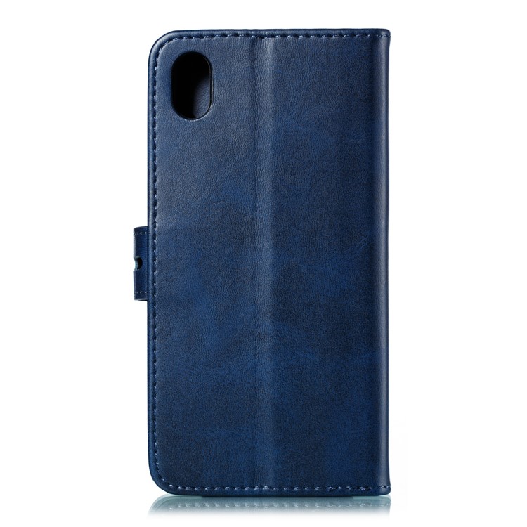 Étui de Support de Portefeuille en Cuir de Motif de Chat Imprimé Pour Xiaomi Redmi 7a - Bleu-3