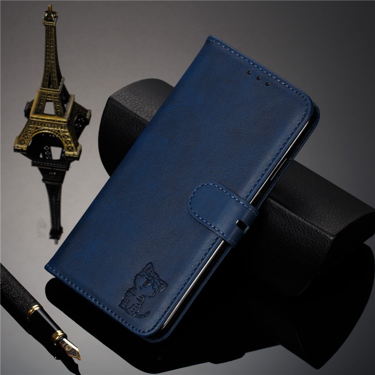 Aufgedruckte Katze Muster Leder Brieftasche Ständer Fall Für Xiaomi Redmi 7A - Blau-9
