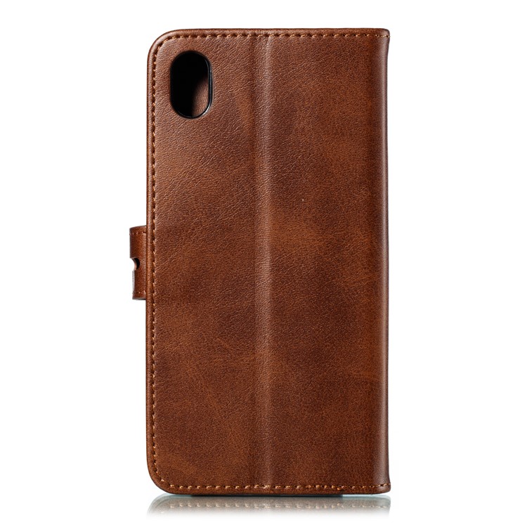 Imprinted Cat Pattern Leather Wallet Stand Case for Xiaomi Redmi 7A - Coffee-3