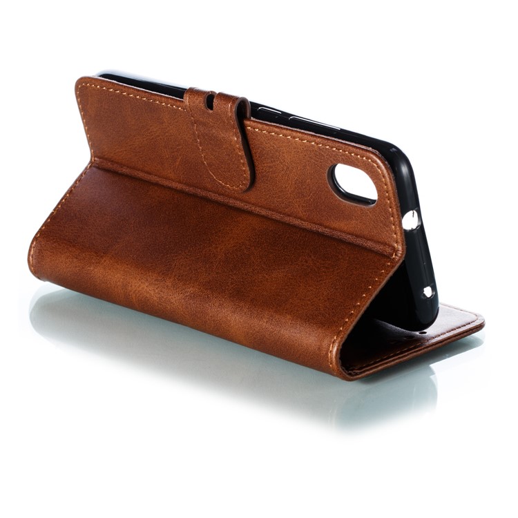 Imprinted Cat Pattern Leather Wallet Stand Case for Xiaomi Redmi 7A - Coffee-5