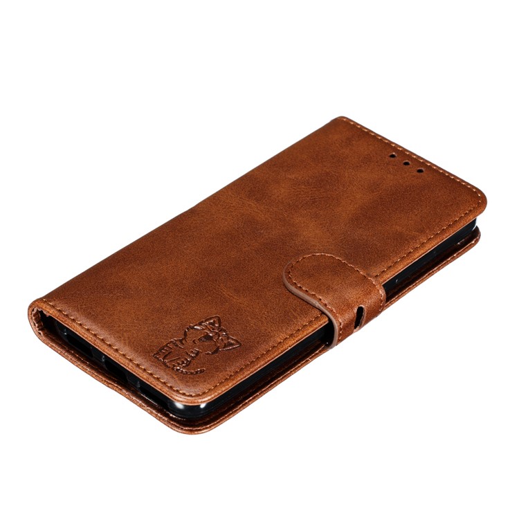 Imprinted Cat Pattern Leather Wallet Stand Case for Xiaomi Redmi 7A - Coffee-7
