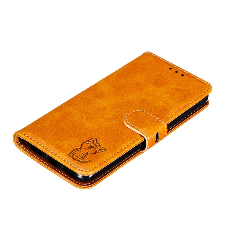 Imprinted Cat Pattern Leather Wallet Stand Case for Xiaomi Redmi 7A - Brown-7