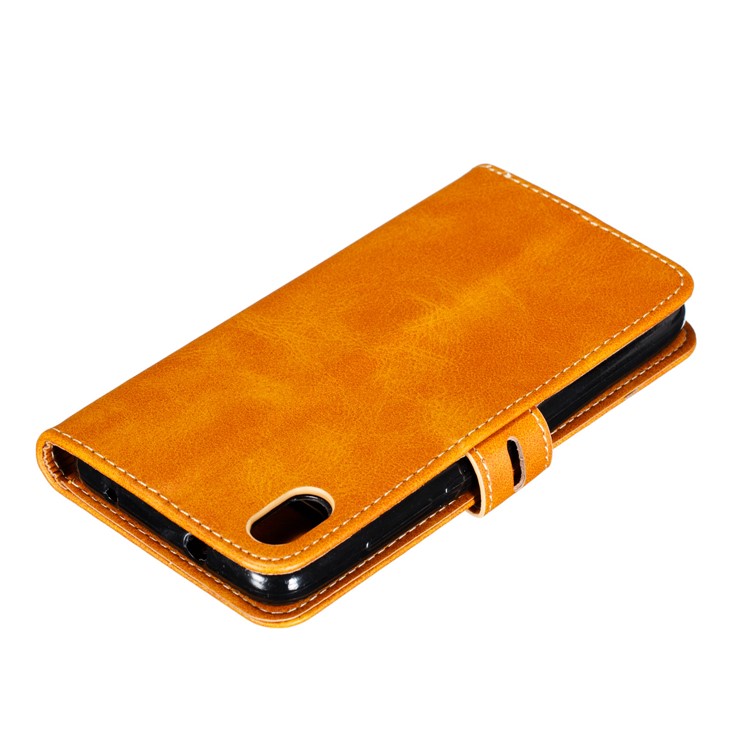 Imprinted Cat Pattern Leather Wallet Stand Case for Xiaomi Redmi 7A - Brown-8