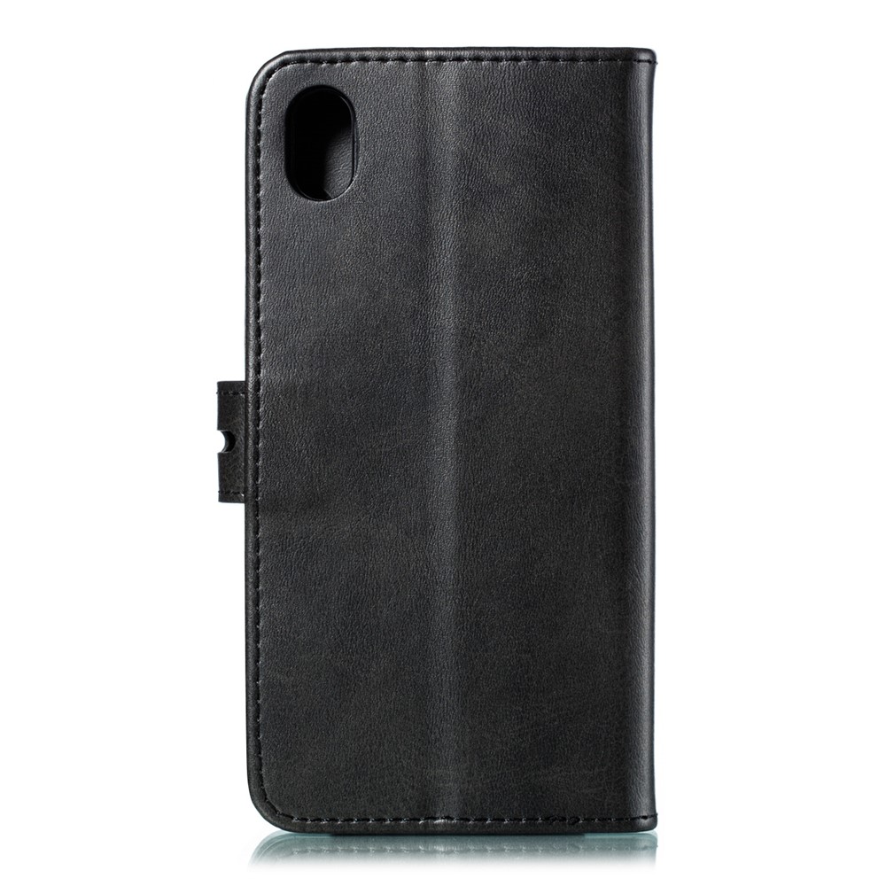 Étui de Support de Portefeuille en Cuir de Motif de Chat Imprimé Pour Xiaomi Redmi 7a - le Noir-3