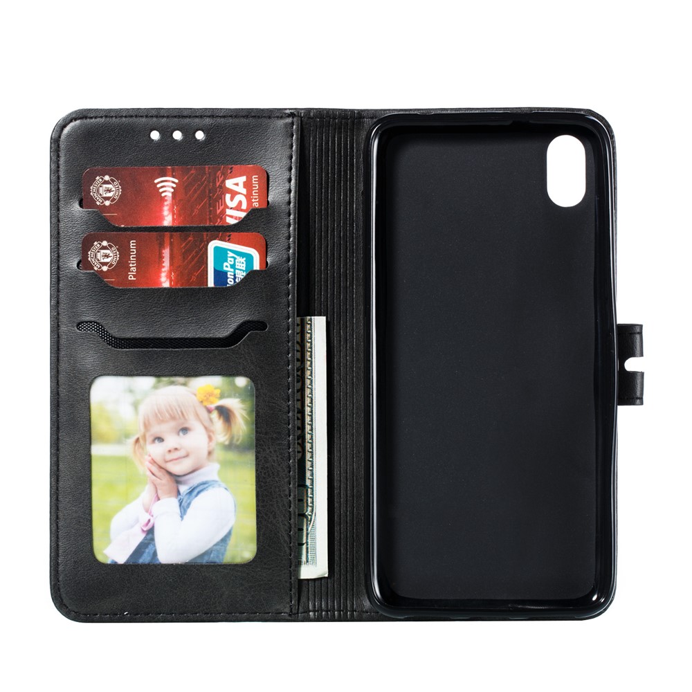 Imprinted Cat Pattern Leather Wallet Stand Case for Xiaomi Redmi 7A - Black-4