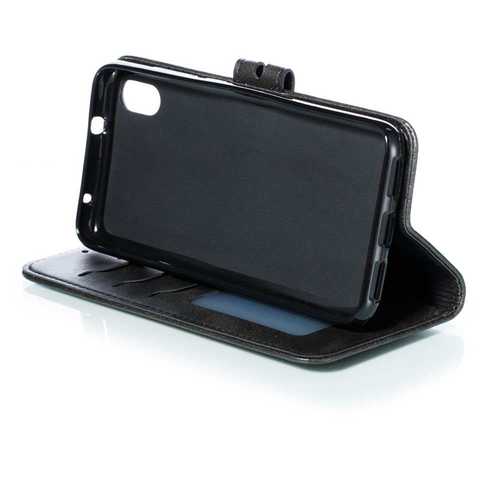 Imprinted Cat Pattern Leather Wallet Stand Case for Xiaomi Redmi 7A - Black-6