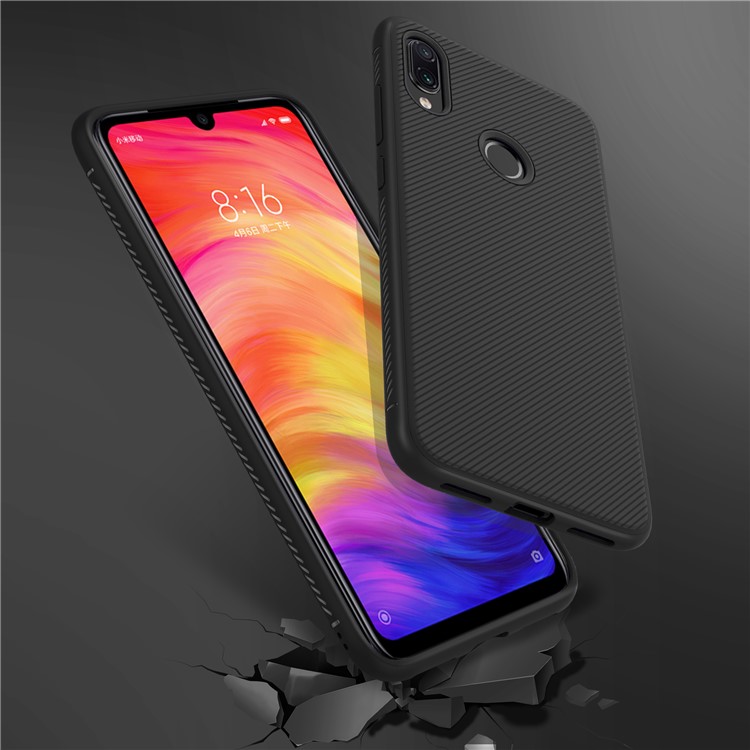 LENUO Twill Texture TPU Case for Xiaomi Redmi Note 7 / Note 7 Pro (India) / Note 7S - Black-8