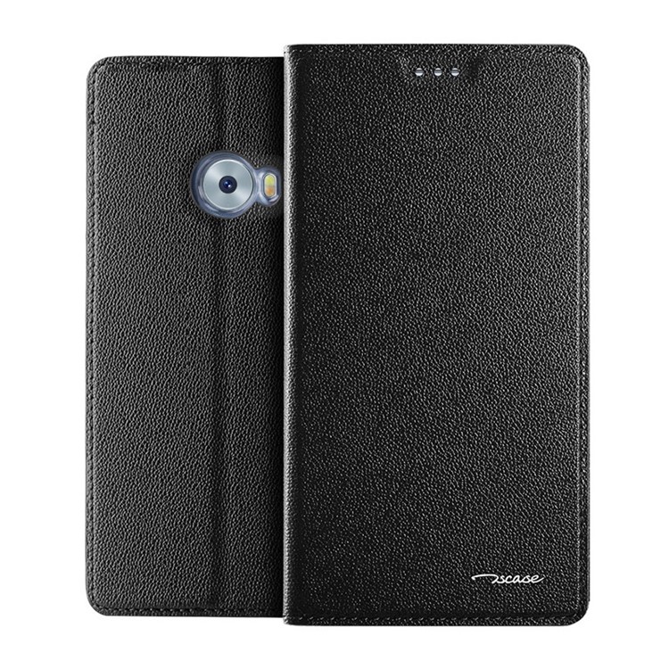 TSCASE Litchi Full Grain Genuine Leather Stand Case for Xiaomi Mi Note 2 - Black-1