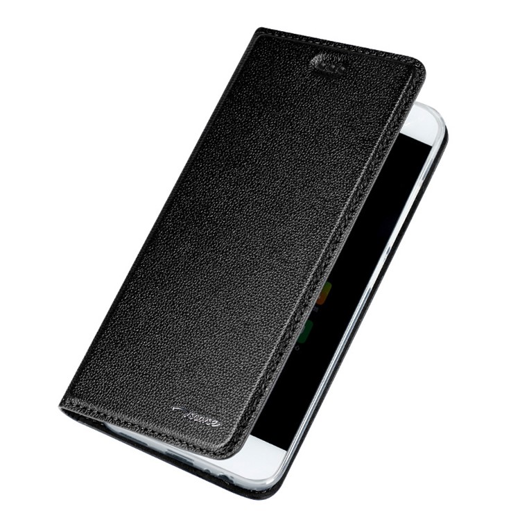 TSCASE Litchi Full Grain Genuine Leather Stand Case for Xiaomi Mi Note 2 - Black-5
