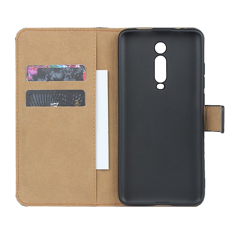 Echtes Leder Brieftasche Ständer Fall Für Xiaomi Redmi K20 / Mi 9T / Redmi K20 Pro / Mi 9T Pro - Schwarz-5