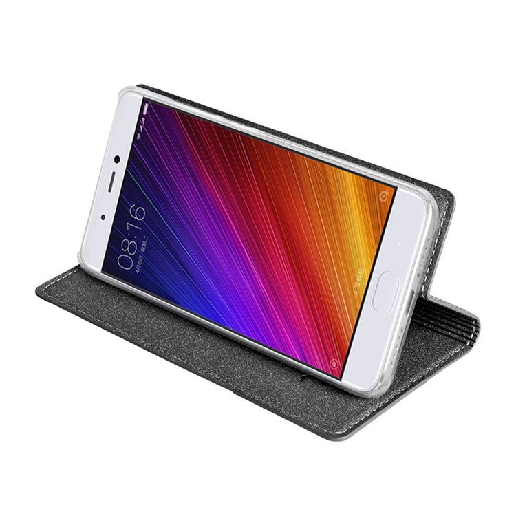 TSCASE for Xiaomi Mi 5s Matte Sand-like Texture Flip Leather Stand Case - Dark Grey-3