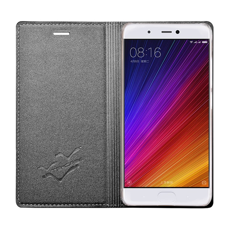 TSCASE for Xiaomi Mi 5s Matte Sand-like Texture Flip Leather Stand Case - Dark Grey-4