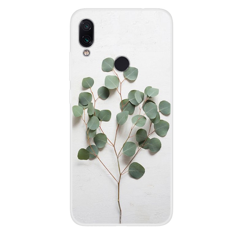Pattern Printing TPU Case for Xiaomi Redmi 7 / Redmi Y3 - Green Leaf-1