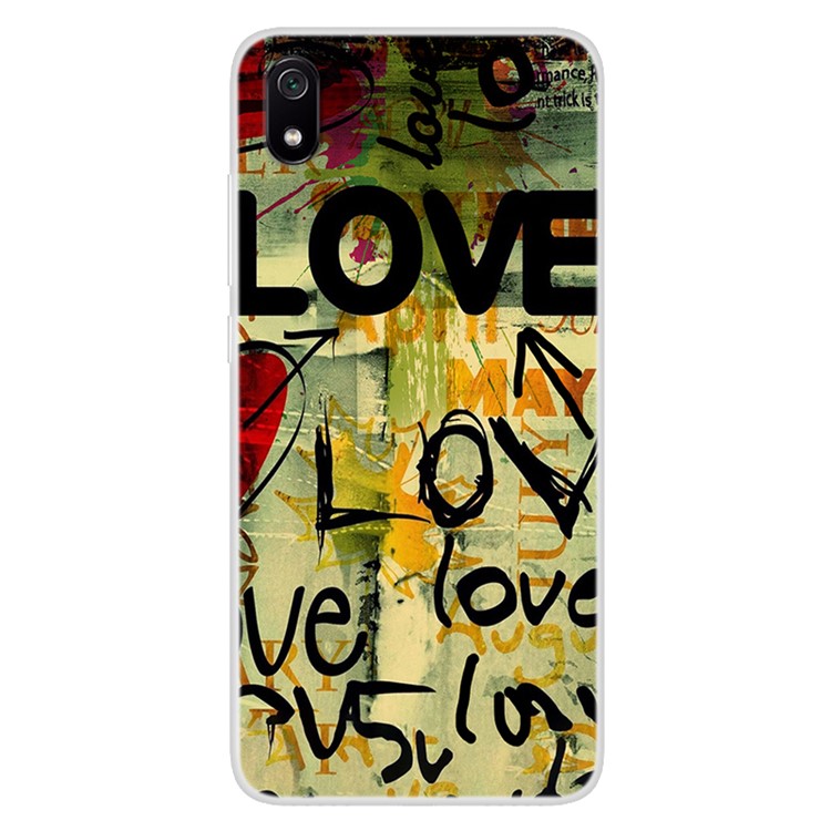 Pattern Printing TPU Shell Case for Xiaomi Redmi 7A - LOVE Pattern-1