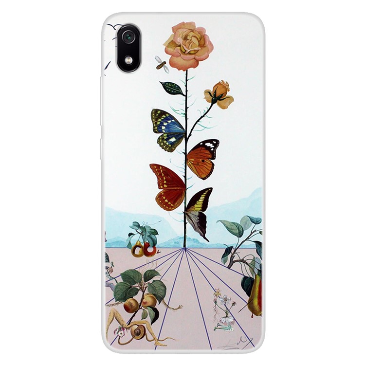 Pattern Printing TPU Shell Case for Xiaomi Redmi 7A - Butterfly and Flower-1