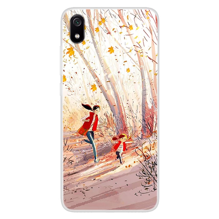 Pattern Printing TPU Shell Case for Xiaomi Redmi 7A - Happy Running-1