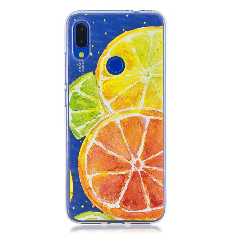 Pattern Printing Clear Soft TPU Back Case for Xiaomi Redmi Note 7/Note 7S/Note 7 Pro (India) - Orange-1