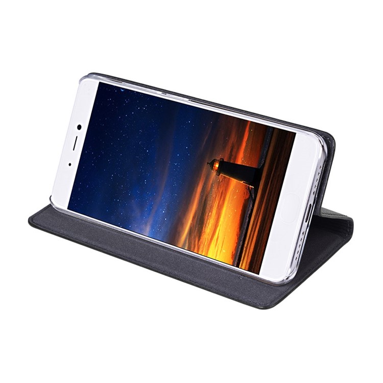 TSCASE for Xiaomi Mi 5s Litchi Full Grain Genuine Leather Phone Case Stand - Black-4