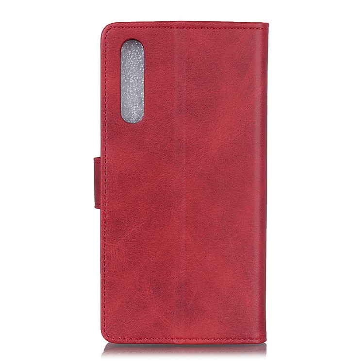 Matte PU Leather Wallet Stand Protective Phone Case for Xiaomi Mi CC9 - Red-10