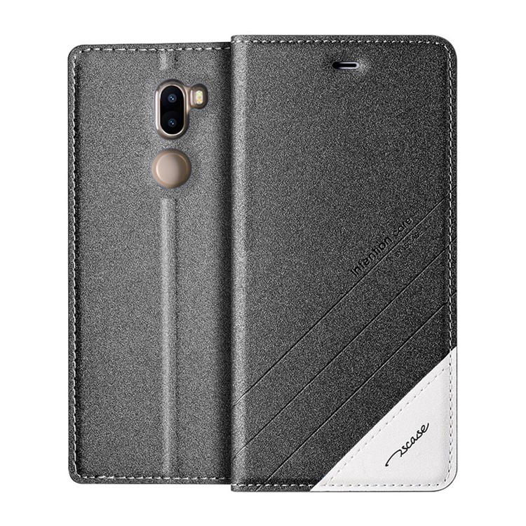 TSCASE Sand-like Matte Stand Leather Magnetic Case for Xiaomi Mi 5s Plus - Dark Grey-1