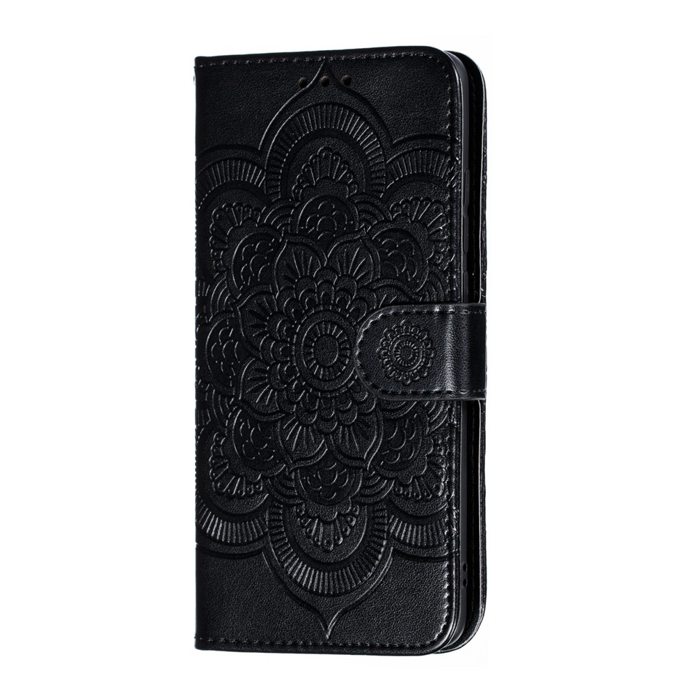 Empreinte Mandala Flower en Cuir Portefeuille Pour Xiaomi Redmi K20 / mi 9T / Redmi K20 Pro / Mi 9t Pro - le Noir