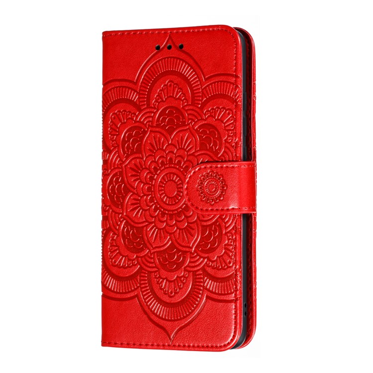 Imprint Mandala Flower Leather Wallet Case for Xiaomi Redmi K20 / Mi 9T / Redmi K20 Pro / Mi 9T Pro - Red-3