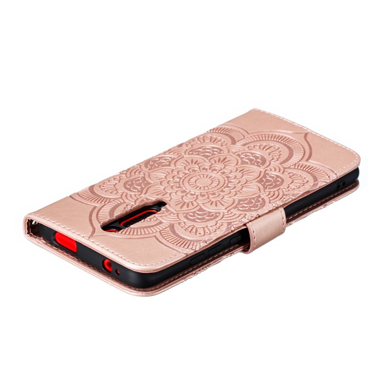 Imprint Mandala Flower Leather Wallet Case for Xiaomi Redmi K20 / Mi 9T / Redmi K20 Pro / Mi 9T Pro - Rose Gold-8