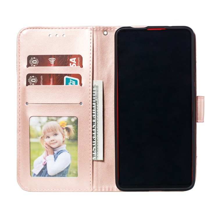 Imprint Mandala Flower Leather Wallet Case for Xiaomi Redmi K20 / Mi 9T / Redmi K20 Pro / Mi 9T Pro - Rose Gold-9